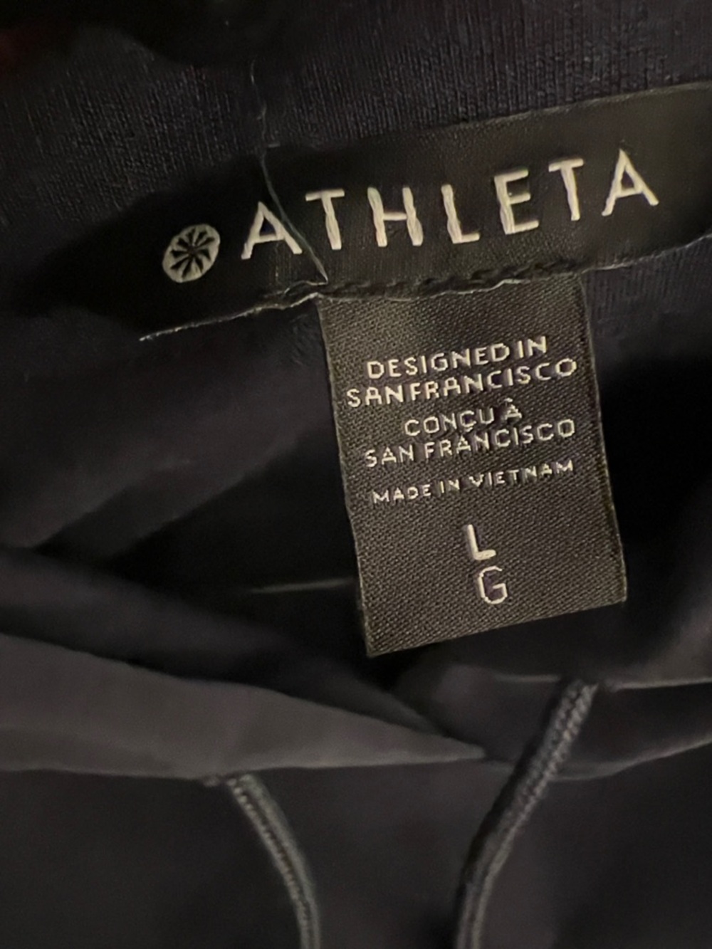 Athleta Seasoft Navy blue hoodie with bubble hem - Large - Picture 7 of 7